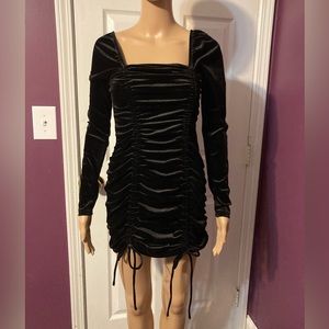 Cute Wild Fable Black Velour Dress, Size S, NWT